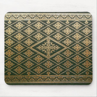 Old Leather Book Cover Green and Gold Mouse Pad