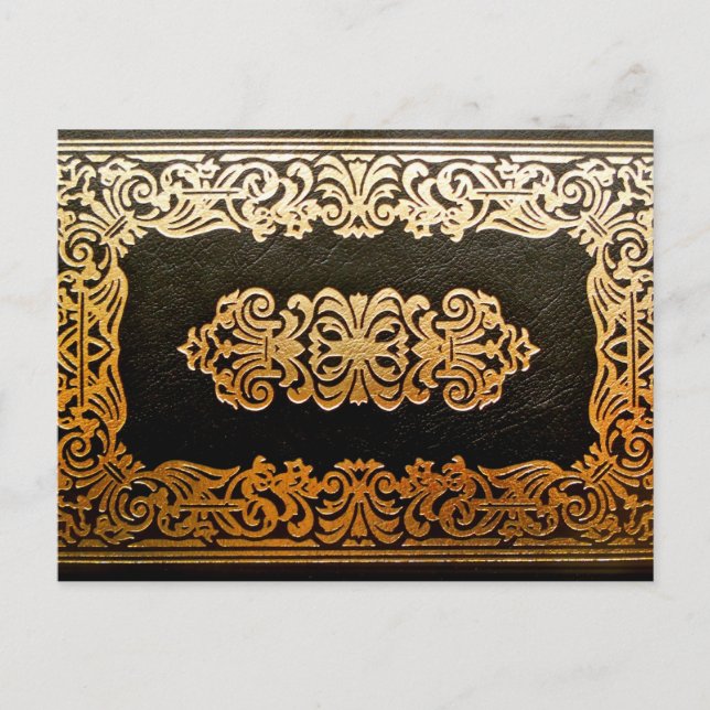 Old Leather Book Cover Postcard (Front)