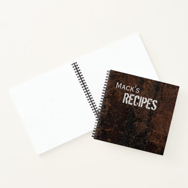 Old Leather Look Personalized Recipe Notebook (Inside)