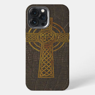 Old Leather Print Cross iPhone 13 Pro Max Case