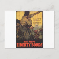 Old "Liberty Bonds" U.S. War Poster c. 1918