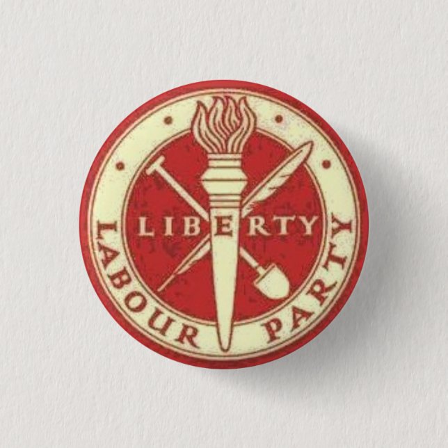 Old Liberty Labor Party Logo 1 Inch Round Button (Front)