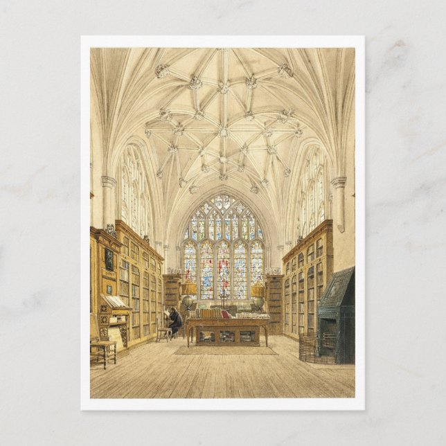 Old Library at Winchester College Vintage Postcard (Front)