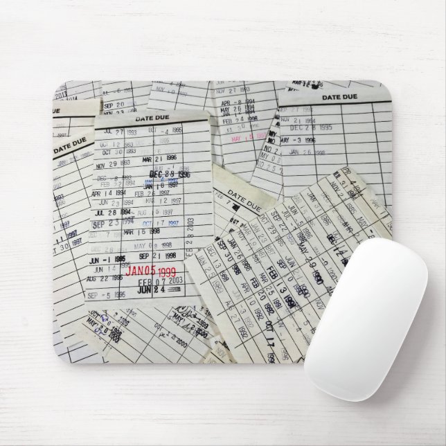 Old Library Card Collection Mouse Pad (With Mouse)