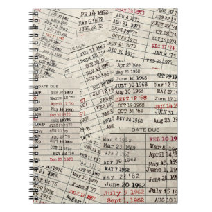 Old Library Card Collection Notebook