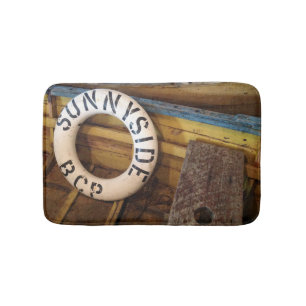 Old Life Preserver In An Abandoned Cannery Bath Mat