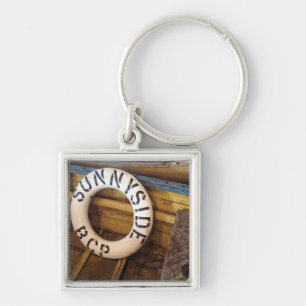 Old Life Preserver In An Abandoned Cannery Keychain