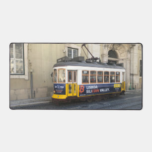 Old Lisbon Tram. Vintage Transport in Portugal on Desk Mat