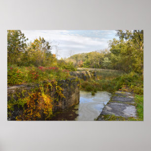 Old Lock 19 of the Erie Canal, New York Poster