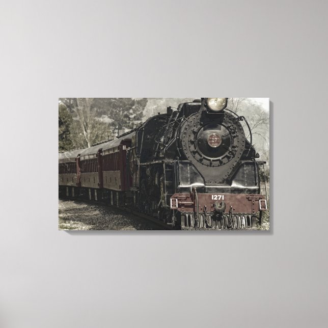 Old Locomotive Steam Engine Canvas Print (Front)