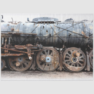 Old Locomotive Track Vintage 20x30  Decoupage Tissue Paper