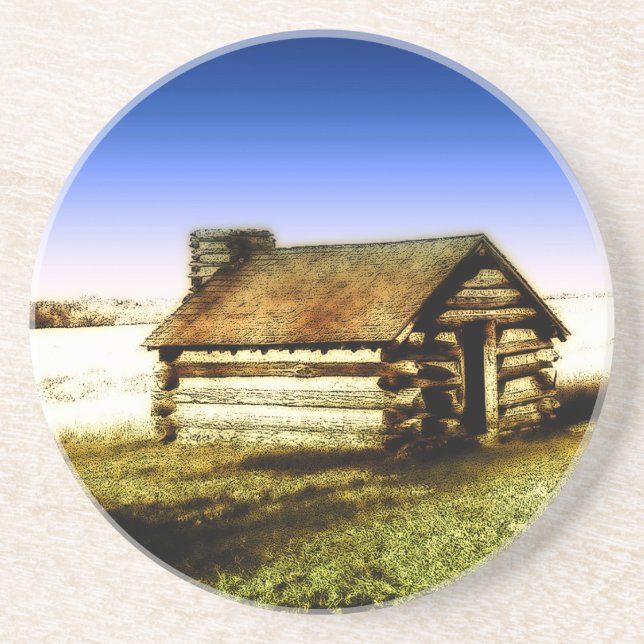 Old Log Cabin Coaster (Front)