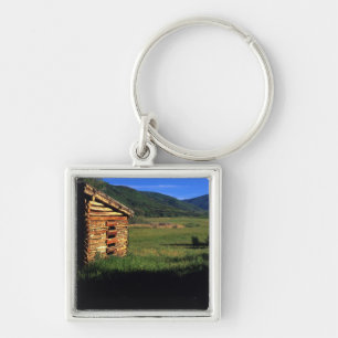 Old log homestead near Park City, Utah. (P.R.) Keychain