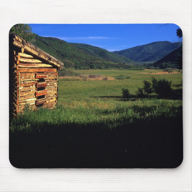 Old log homestead near Park City, Utah. (P.R.) Mouse Pad (Front)