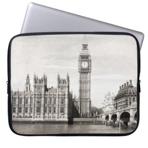 Old London, black and white. Laptop Sleeve