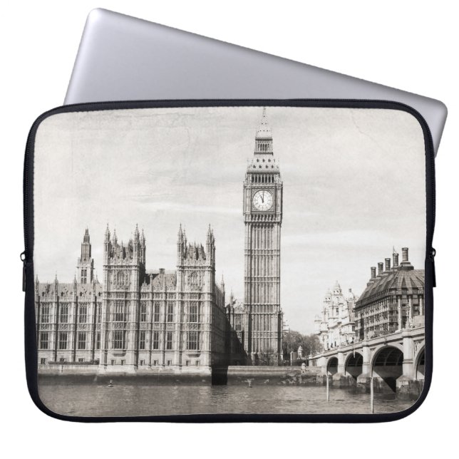 Old London, black and white. Laptop Sleeve (Front)