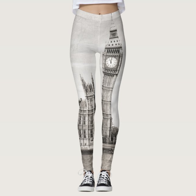 Old London, black and white. Leggings (Front)