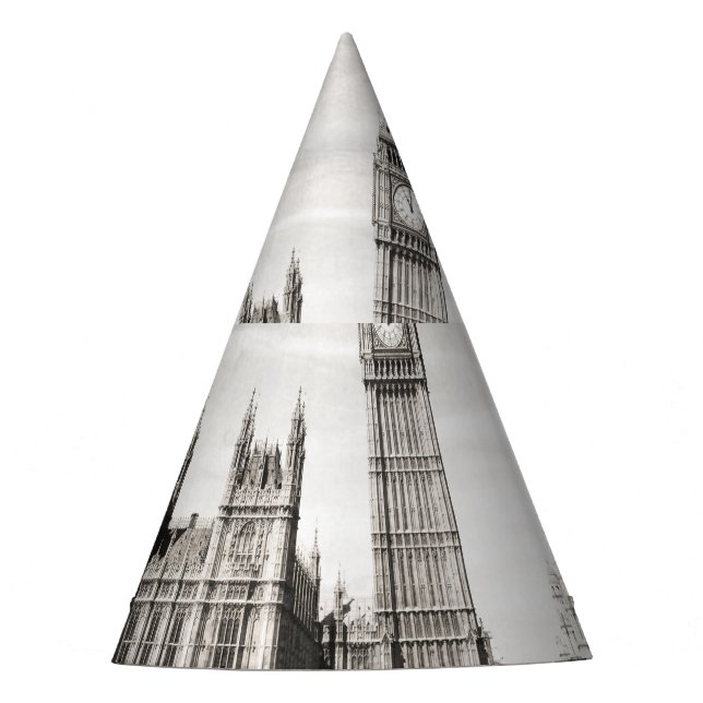 Old London, black and white. Party Hat (Front)