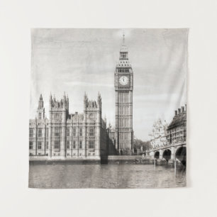 Old London, black and white. Tapestry