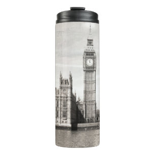 Old London, black and white. Thermal Tumbler