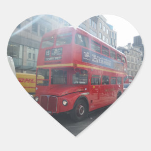 Old London City Bus Heart Sticker