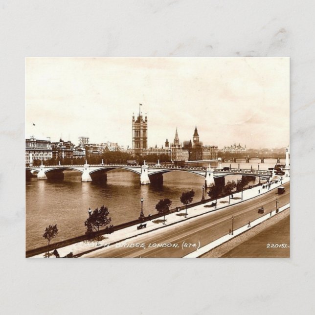 Old London Postcard - Lambeth Bridge (Front)