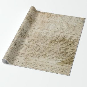 Old Love Letter Wrapping Paper Roll