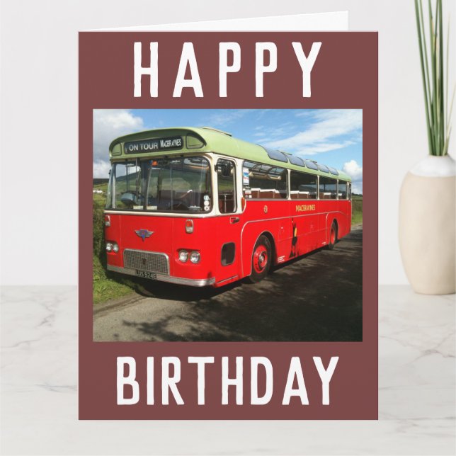 Old MacBraynes Bus on the Isle of Bute in Scotland Card (Front)