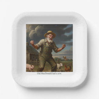 Old MacDonald had a cow. Paper Plate