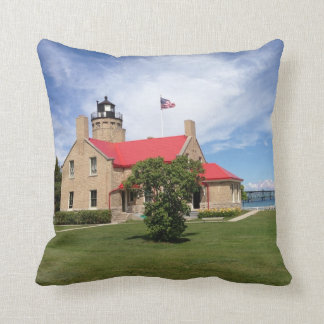 Old Mackinac Point Lighthouse Bridge Throw Pillow