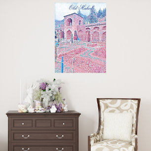 Old Mahal Architecture Historical Ruins Modern Art Poster