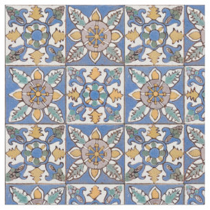 Old Majolica Wall Tiles Pattern painted by hand Fabric
