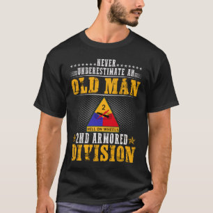 Old Man 2nd Armored Division Military Army War Vet T-Shirt