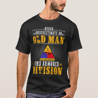 Old Man 2nd Armoured Division Military Army War Ve T-Shirt