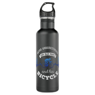 Old Man and his Bicycle Cycling Gift Dad 710 Ml Water Bottle