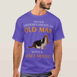 Old Man Basset Hound Pet Lover Father Grandfather T-Shirt