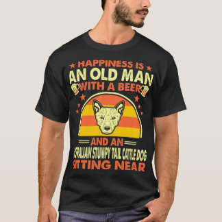 Old Man Beer Australian Stumpy Tail Cattle Dog T-Shirt