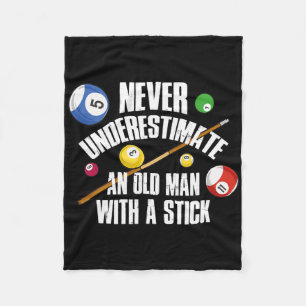 Old Man Billiards  Fleece Blanket
