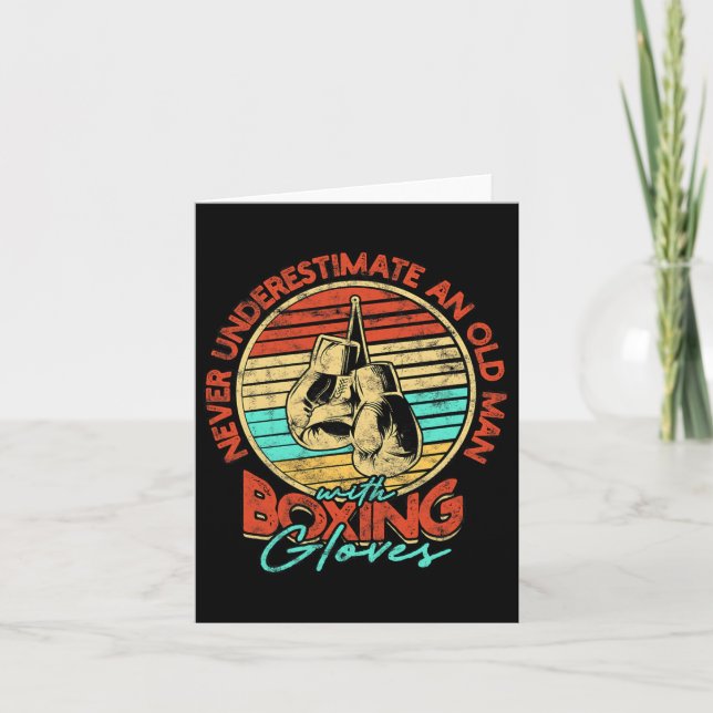 Old Man Boxing - Vintage 1  Card (Front)