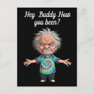 Old man Chibi with arms outstreched  Postcard