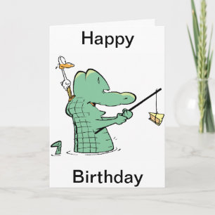 Old Man Croc Birthday Cartoon Card
