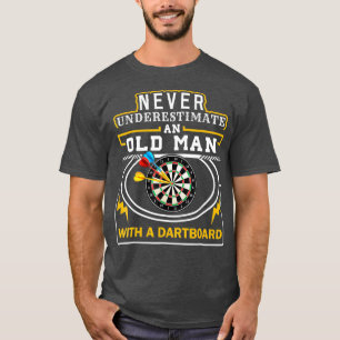 OLD MAN Darts TShirt Cool Grandpa Gift Dart Men