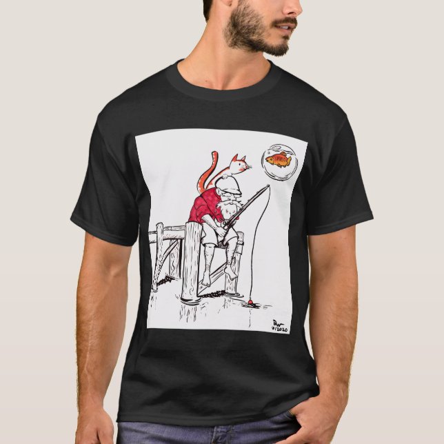 Old Man Fishing T-Shirt (Front)