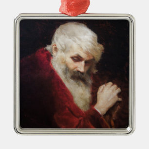 Old Man in a Red Coat (Santa Claus) (Christmas) Metal Ornament