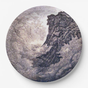 Old Man in Mountain N. H.. Vintage Image on Plate