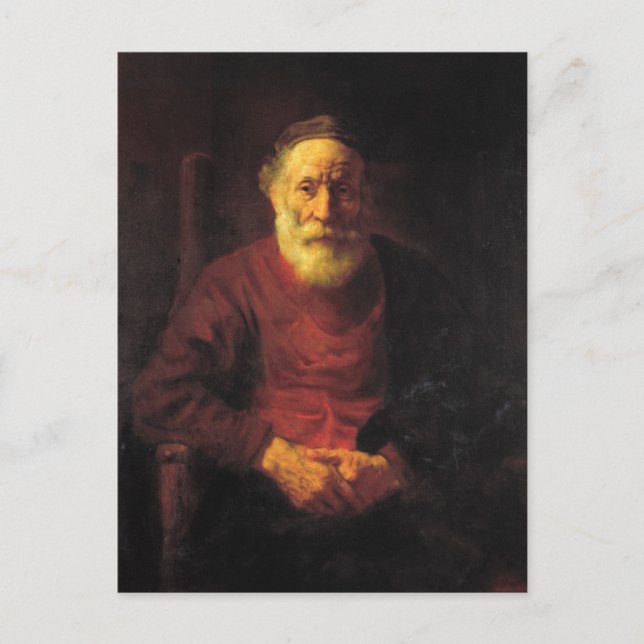 Old man in red - Rembrandt Postcard (Front)