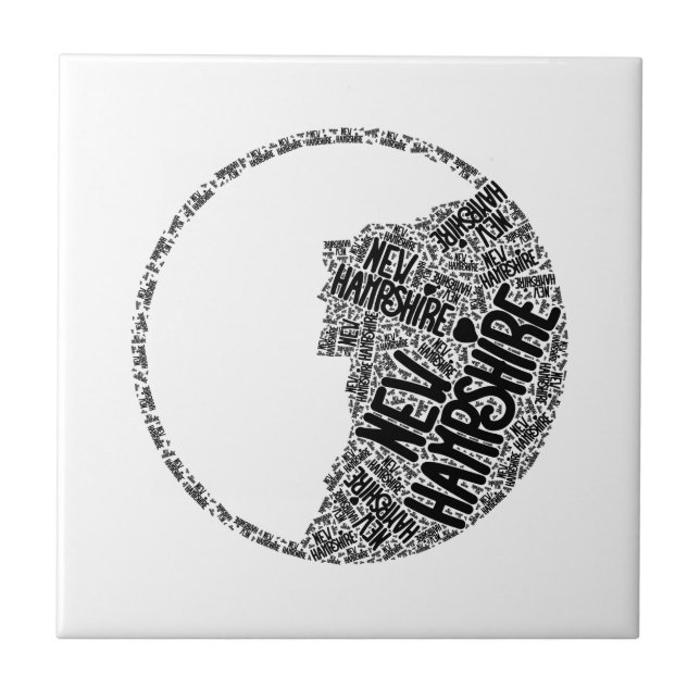 Old Man in the Mountain Ceramic Tile Black Graphic (Front)
