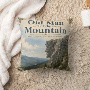 Old Man of the Mountain Franconia Notch Memorial Throw Pillow