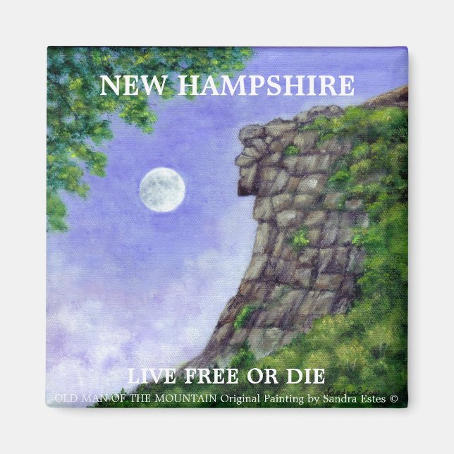 OLD MAN OF THE MOUNTAIN New Hampshire Art Magnet 2 (Front)