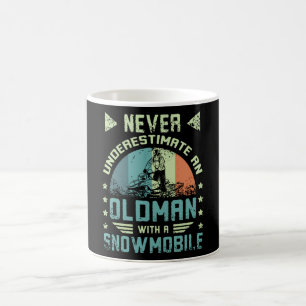 Old Man On A Snowmobile Coffee Mug